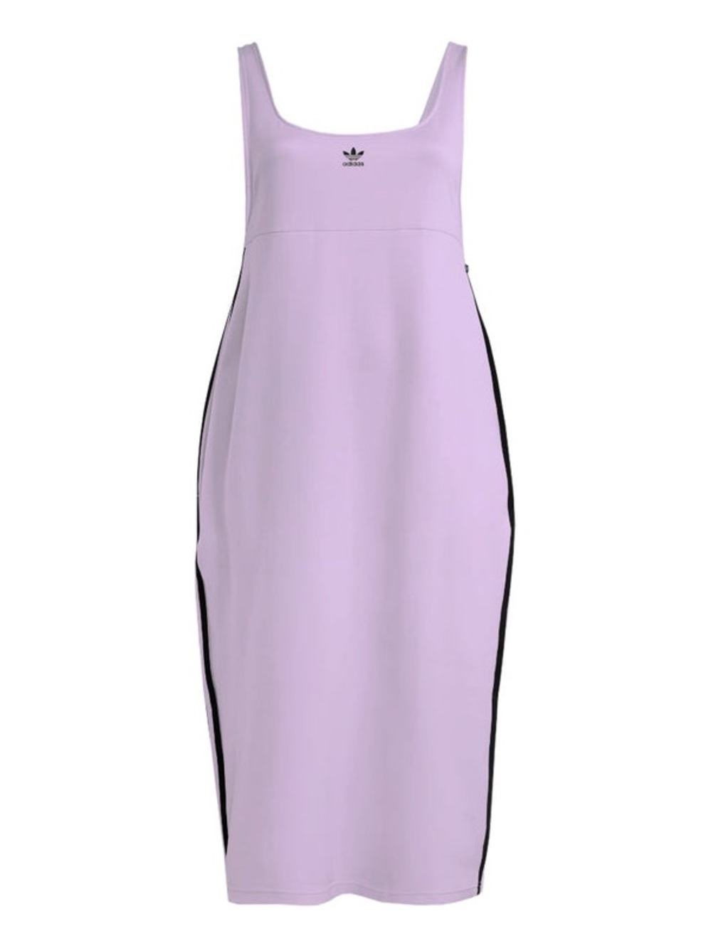 adidas Lavender Midi Tank Dress with Black Side Stripes